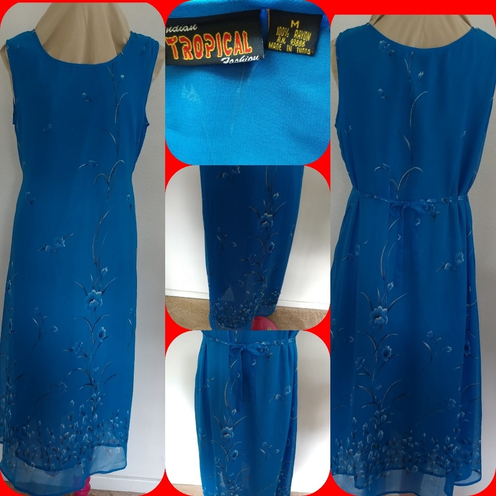 EUC INDIAN TROPICAL FASHION MAXI DRESS SIZE M